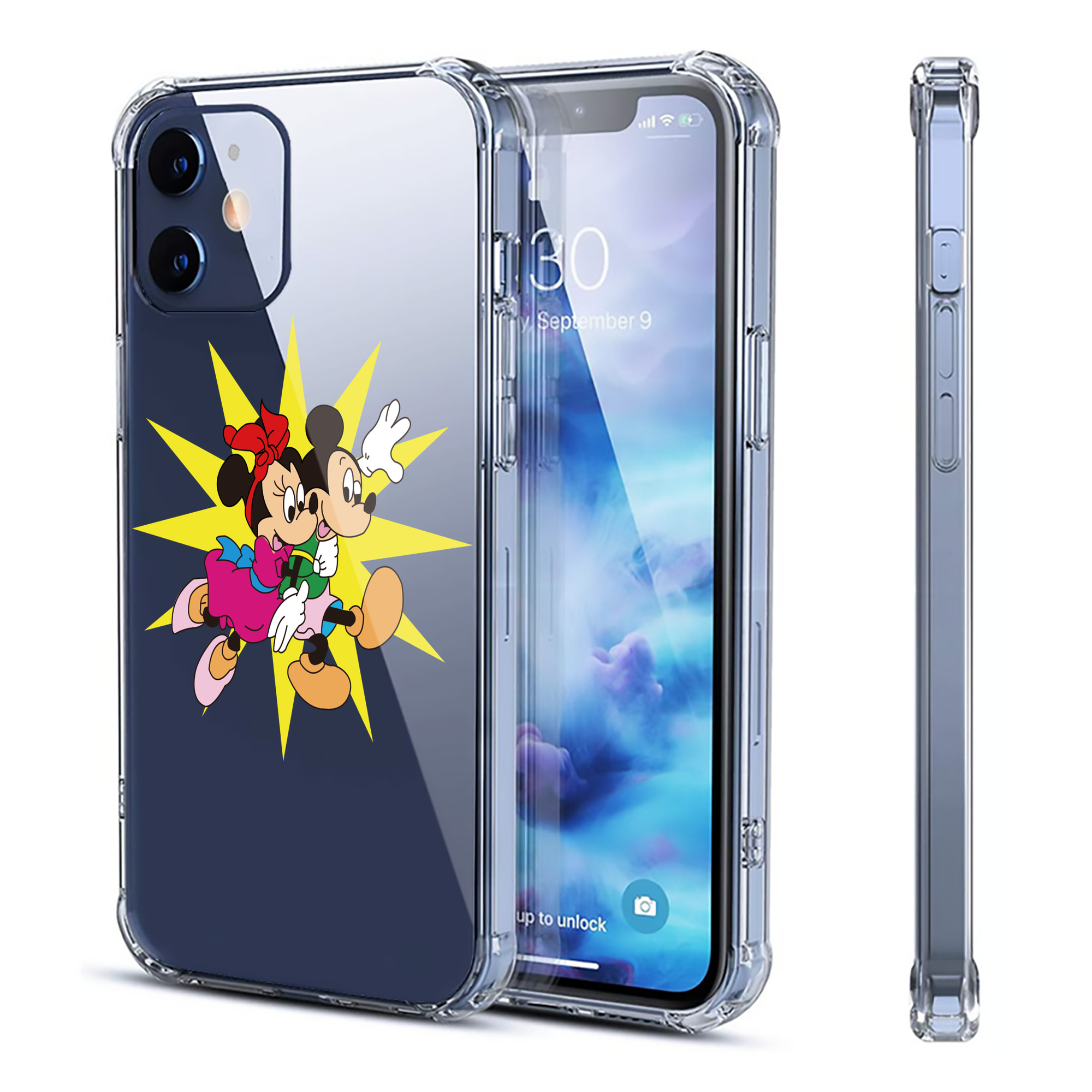 （画像用） ミッキーマウス Mickey Mouse 【iPhone 12シリーズ対応】透明スマホケース（クリアソフトケース）